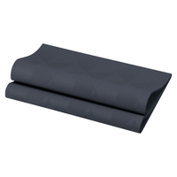 A folded napkin in dark gray with a subtle geometric pattern from Duni GmbH exudes elegance with its shimmering appearance.