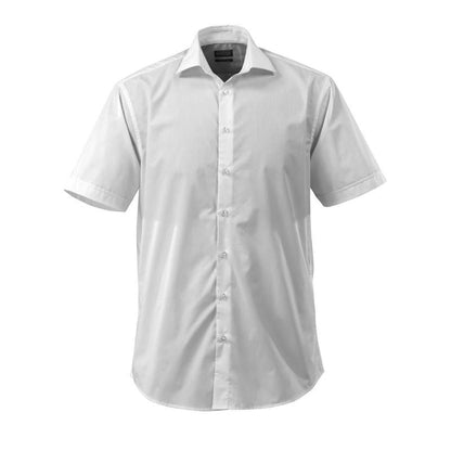 Camisa, mangas cortas, corte clásico, blanco