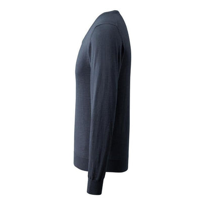 Jersey de punto con cuello en V, jersey de punto de lana merino