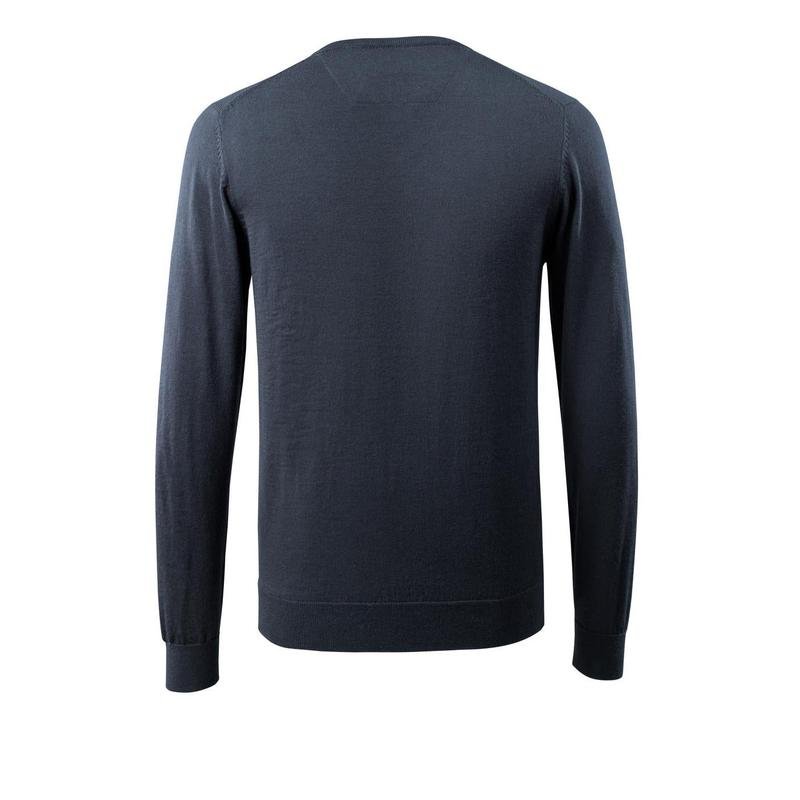 Jersey de punto con cuello en V, jersey de punto de lana merino