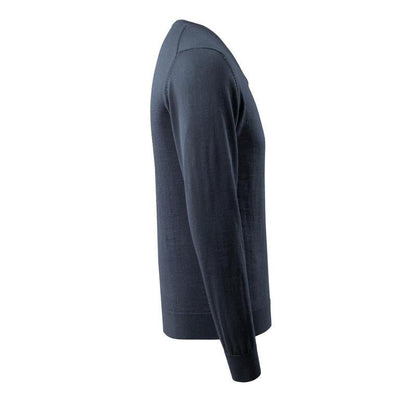 Jersey de punto con cuello en V, jersey de punto de lana merino