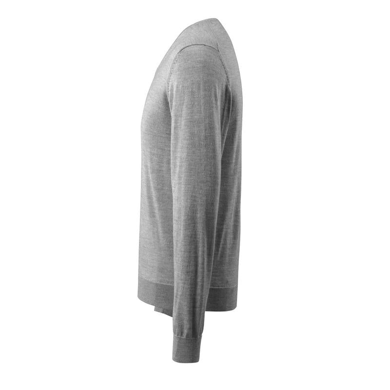 Jersey de punto con cuello en V, jersey de punto de lana merino