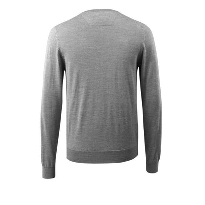 Jersey de punto con cuello en V, jersey de punto de lana merino