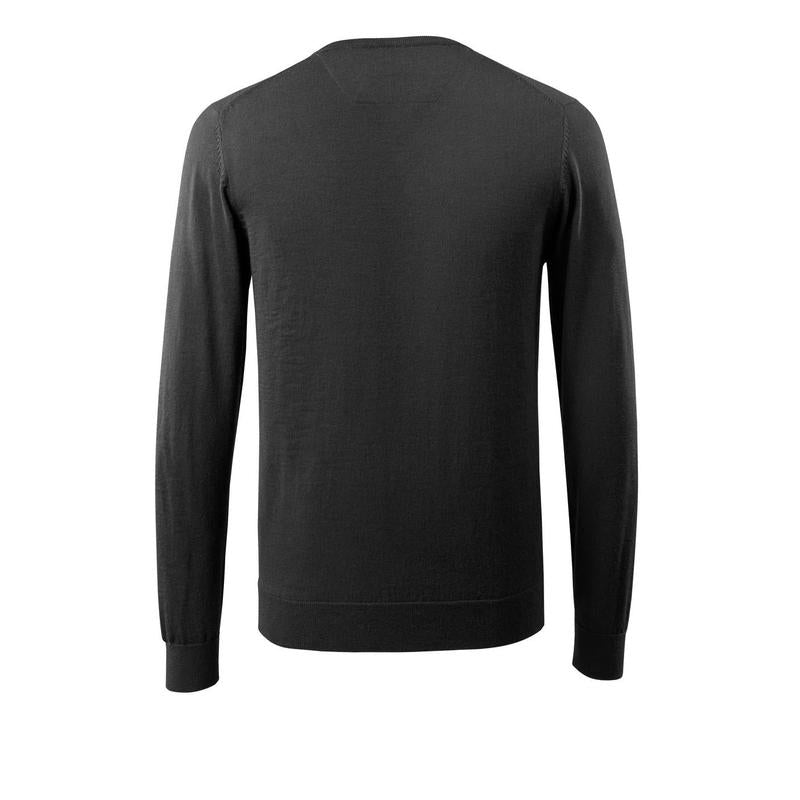 Jersey de punto con cuello en V, jersey de punto de lana merino