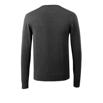 Jersey de punto con cuello en V, jersey de punto de lana merino