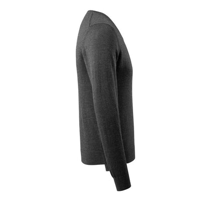 Jersey de punto con cuello en V, jersey de punto de lana merino