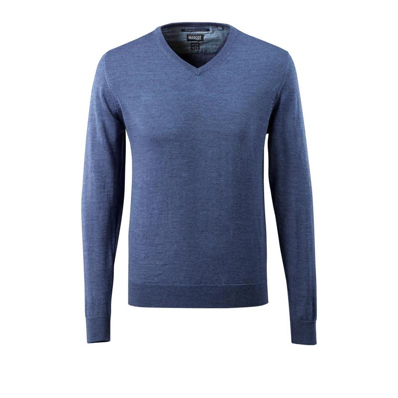 Jersey de punto con cuello en V, jersey de punto de lana merino