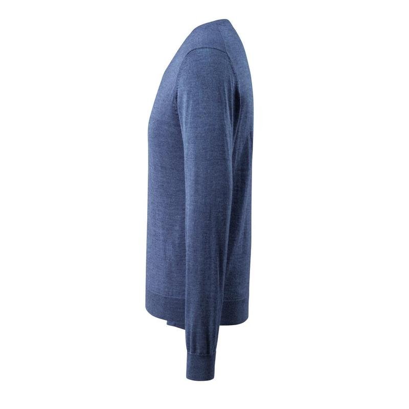 Jersey de punto con cuello en V, jersey de punto de lana merino