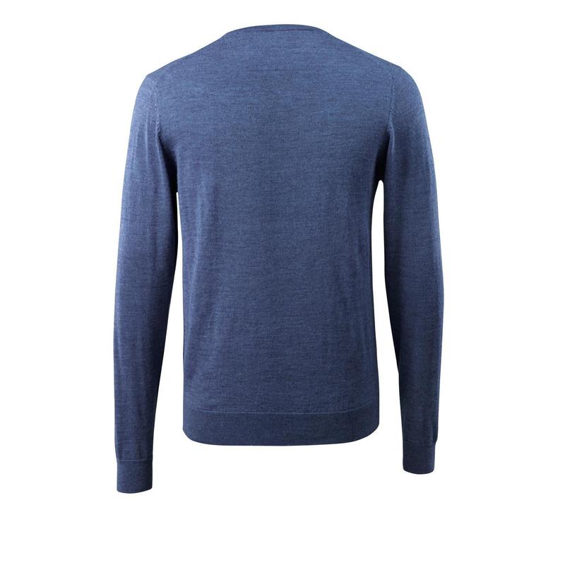 Jersey de punto con cuello en V, jersey de punto de lana merino