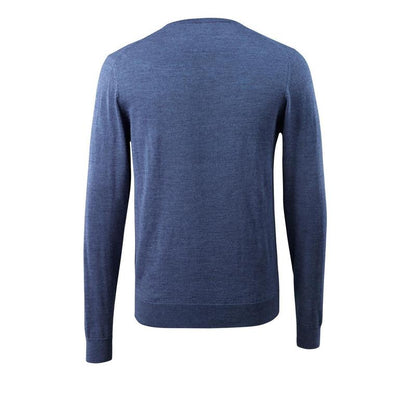Jersey de punto con cuello en V, jersey de punto de lana merino