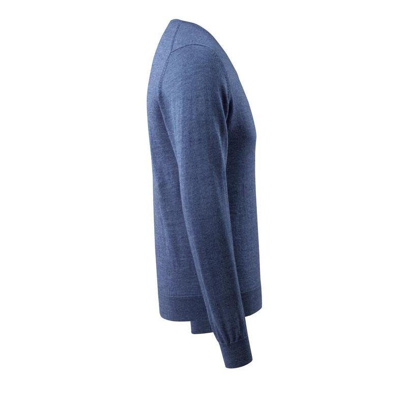 Jersey de punto con cuello en V, jersey de punto de lana merino