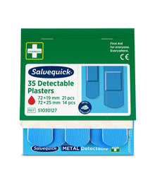 Apósitos detectables de color azul, 35 unidades por rollo | Paquete (35 unidades)