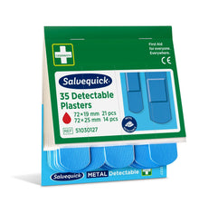 Apósitos detectables de color azul, 35 unidades por rollo | Paquete (35 unidades)