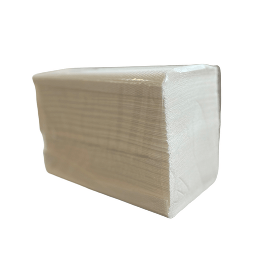A stack of NORD paper towels, 2-ply, V-fold (3,990 sheets) from CUP UP d.o.o., packaged in clear plastic and set against a plain white background; delivered in a carton containing 15 packs.