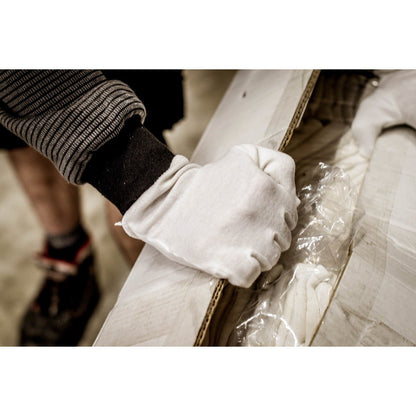 Guantes de punto de algodón NITRAS, blancos, punto de algodón OEKO-TEX | Paquete (12 pares)