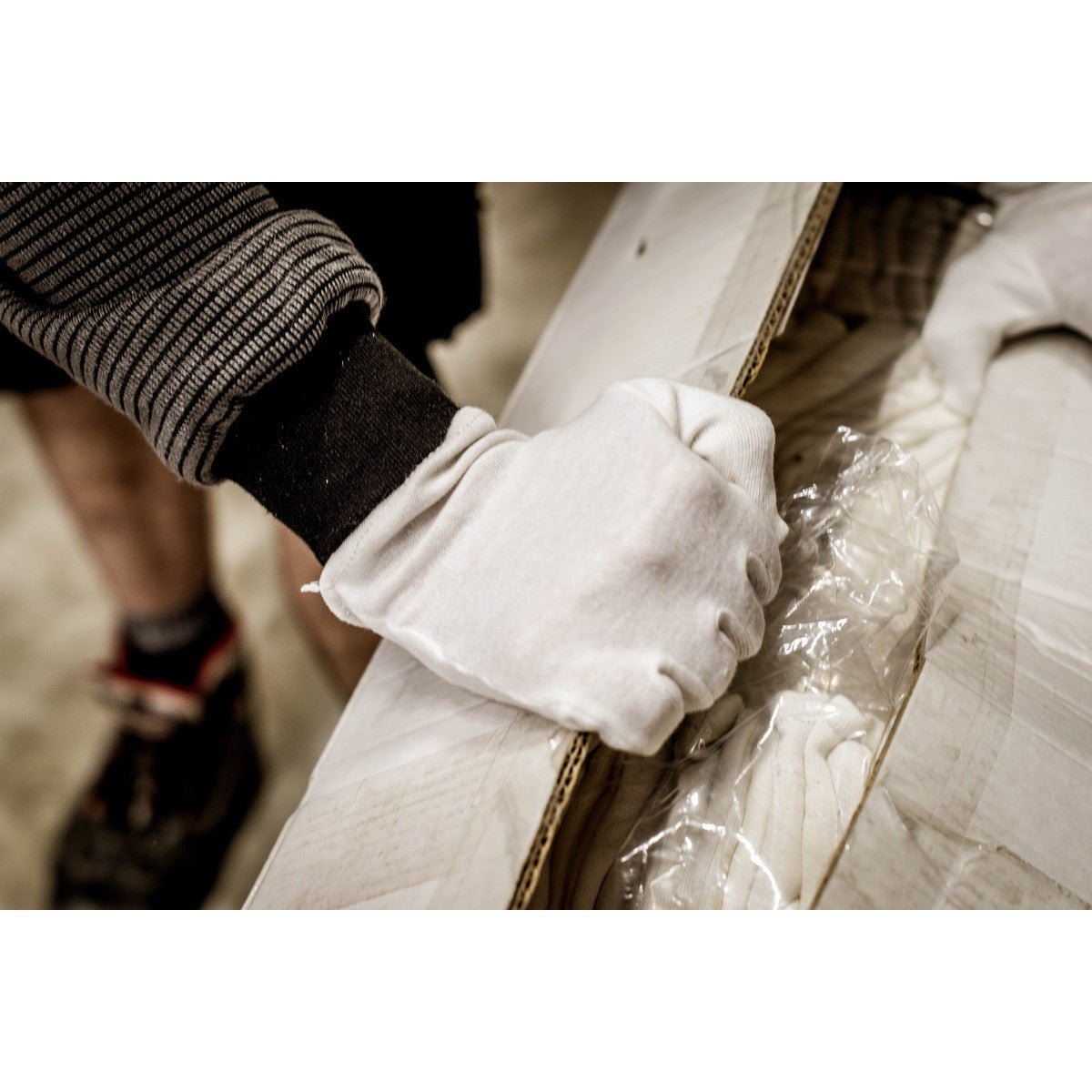 Guantes de punto de algodón NITRAS, blancos, punto de algodón OEKO-TEX | Paquete (12 pares)