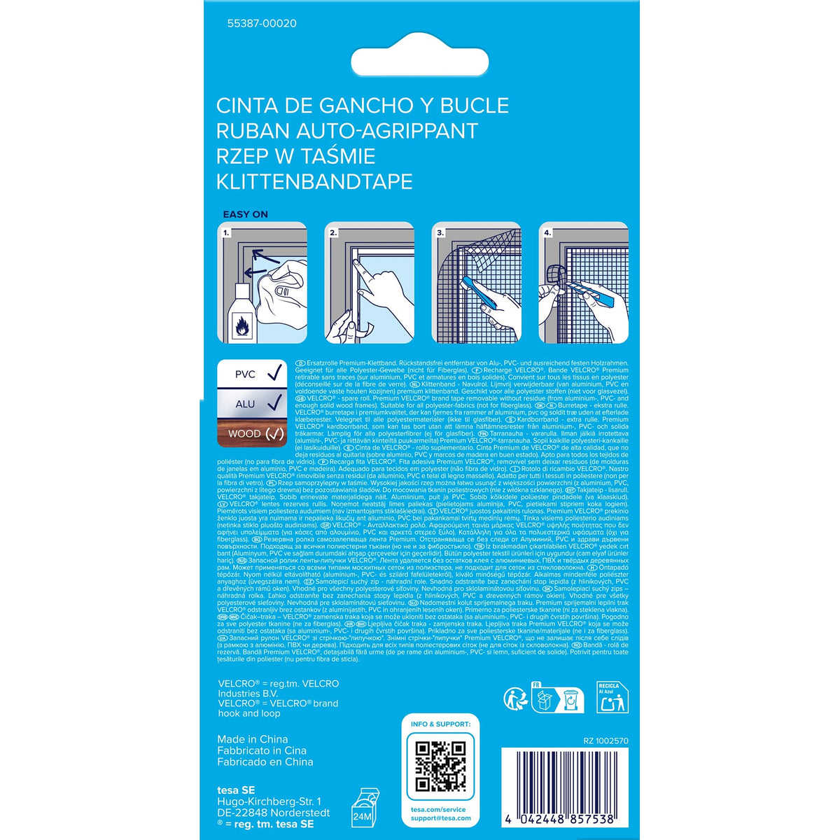 tesa INSECT STOP Premium Velcro Tape, White
