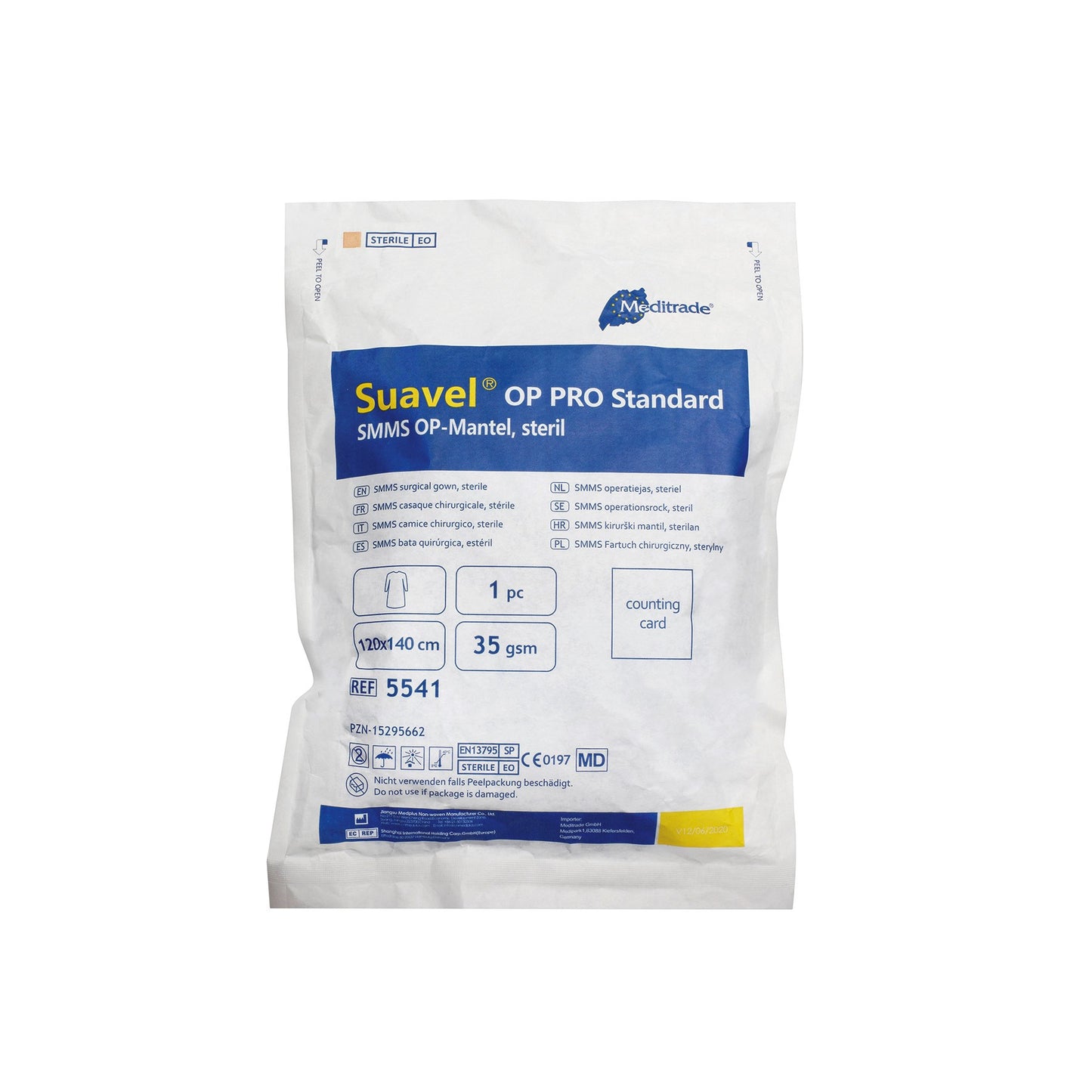 Suavel OP PRO Standard SMMS; Gr. MDIN EN 13795 SP; 35g Steril 120 x 140 | Eske (30 pakker)