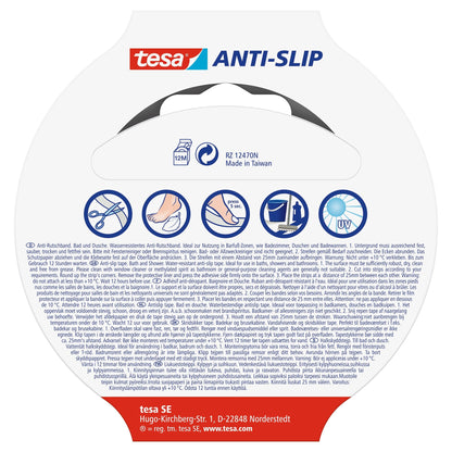 tesa Anti-Slip Tape for Bathrooms & Showers, 5 m x 25 mm, transparent