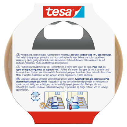 tesa 55731 Installation Tape, removable without leaving residue, 10 m x 50 mm, white-translucent