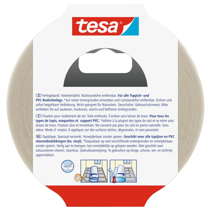 tesa 55735 Installation Tape, removable without leaving residue, 25 m x 50 mm, white-translucent