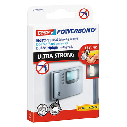 tesa Powerbond ULTRA STRONG PADS, 0.06 m x 20 mm, white