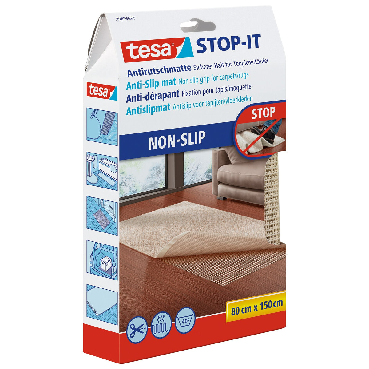 Alfombrilla antideslizante tesa Stop-it, 1,5 m x 800 mm, beige