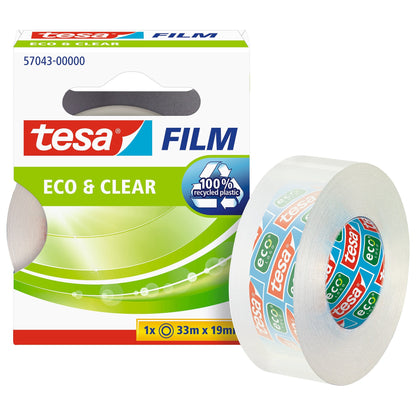 tesafilm eco & clear, transparente, 33 m x 19 mm