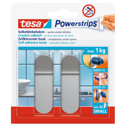 Ganchos tesa Powerstrips S de metal, blancos