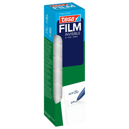 tesafilm INVISIBLE, matte white, in a tower, 10 m x 19 mm