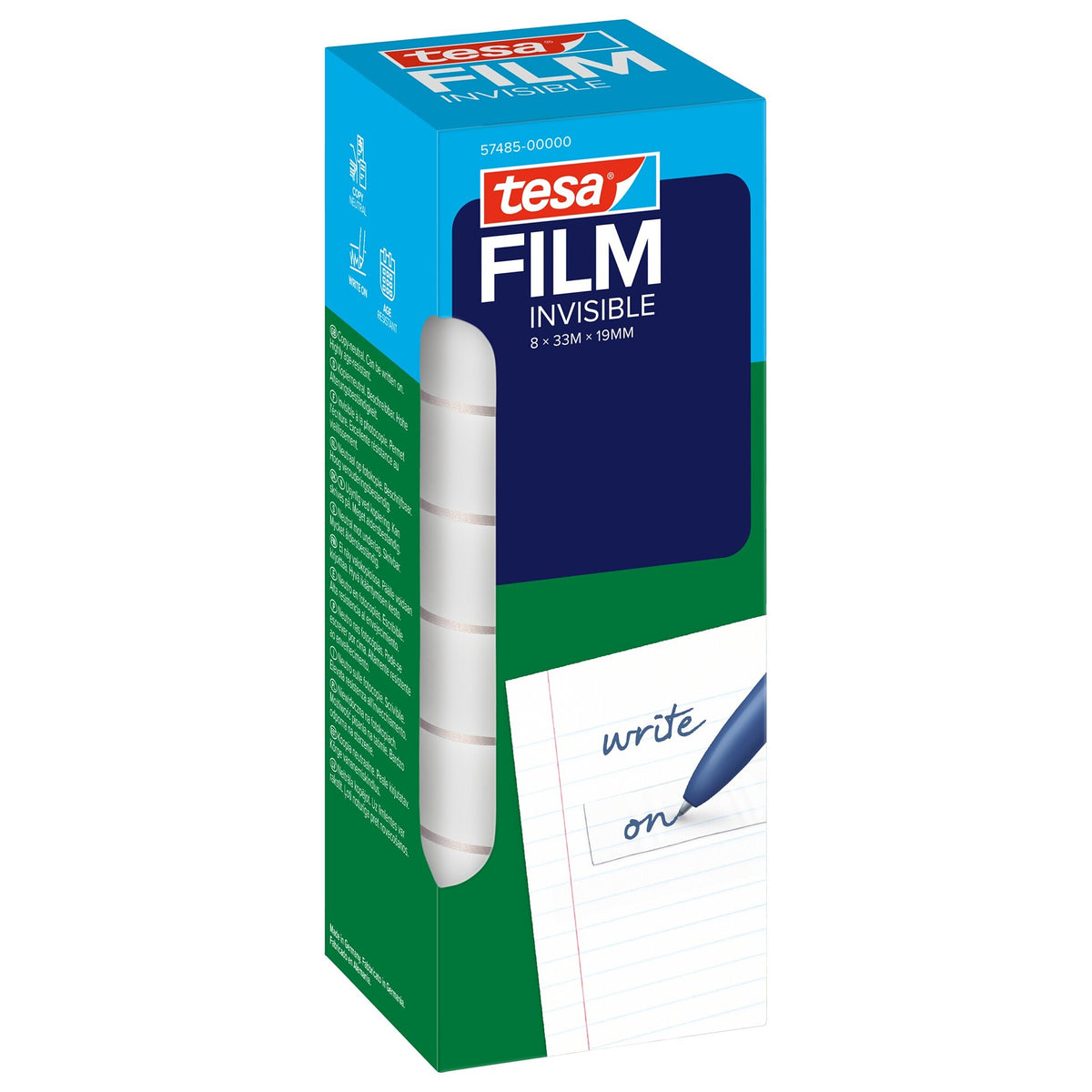 tesafilm INVISIBLE, matte white, 33 m x 19 mm