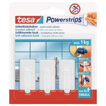tesa Powerstrips Hooks, Small Classic, White
