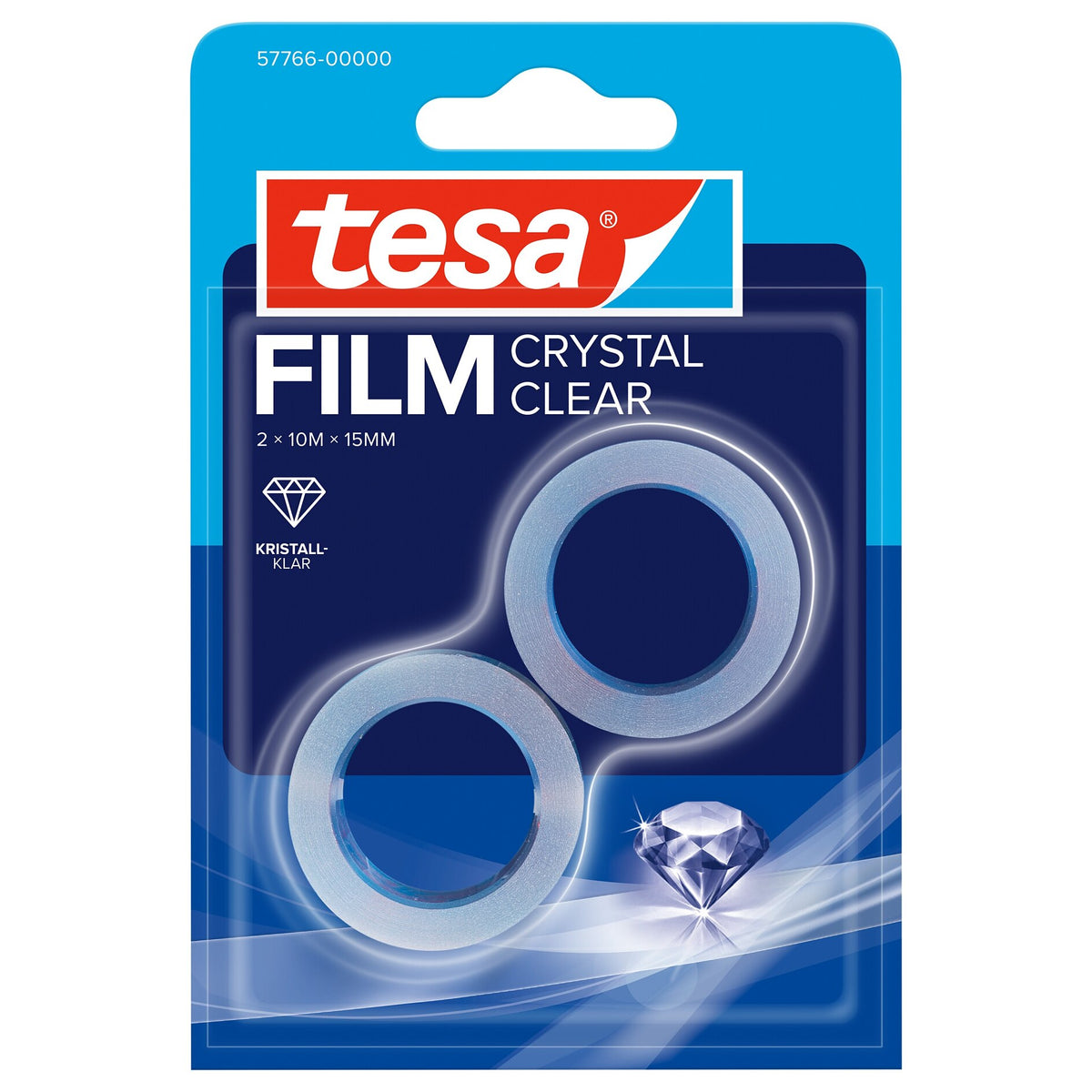 tesafilm CRYSTAL CLEAR, clear, in a blister pack, 10 m x 15 mm