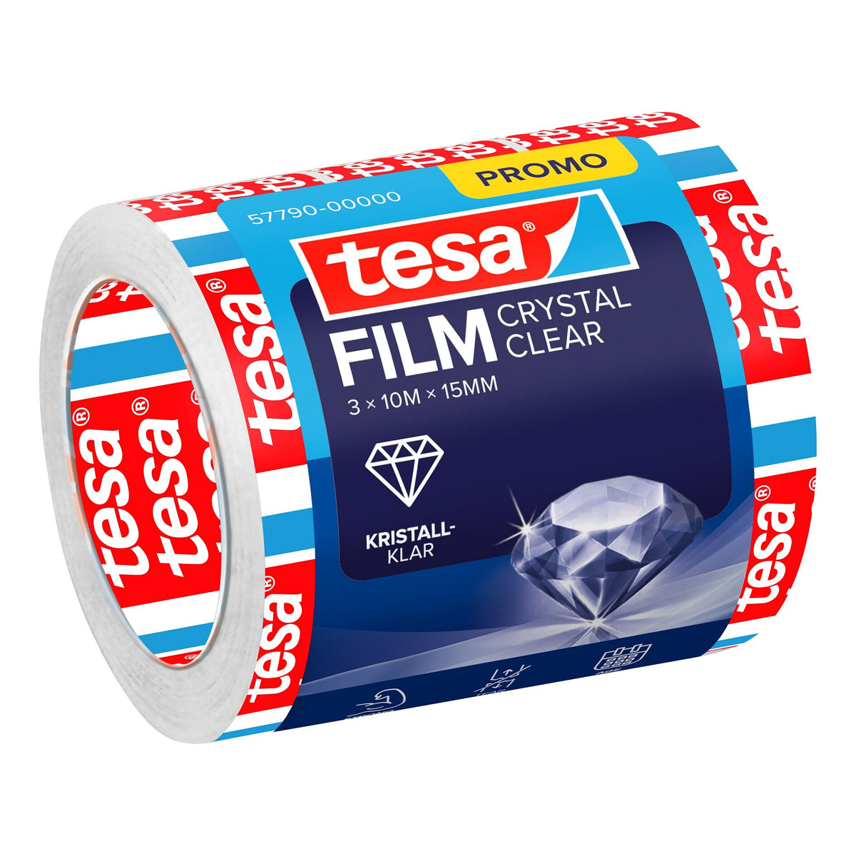 tesafilm CRYSTAL CLEAR, clear, shrink-wrapped, 10 m x 15 mm