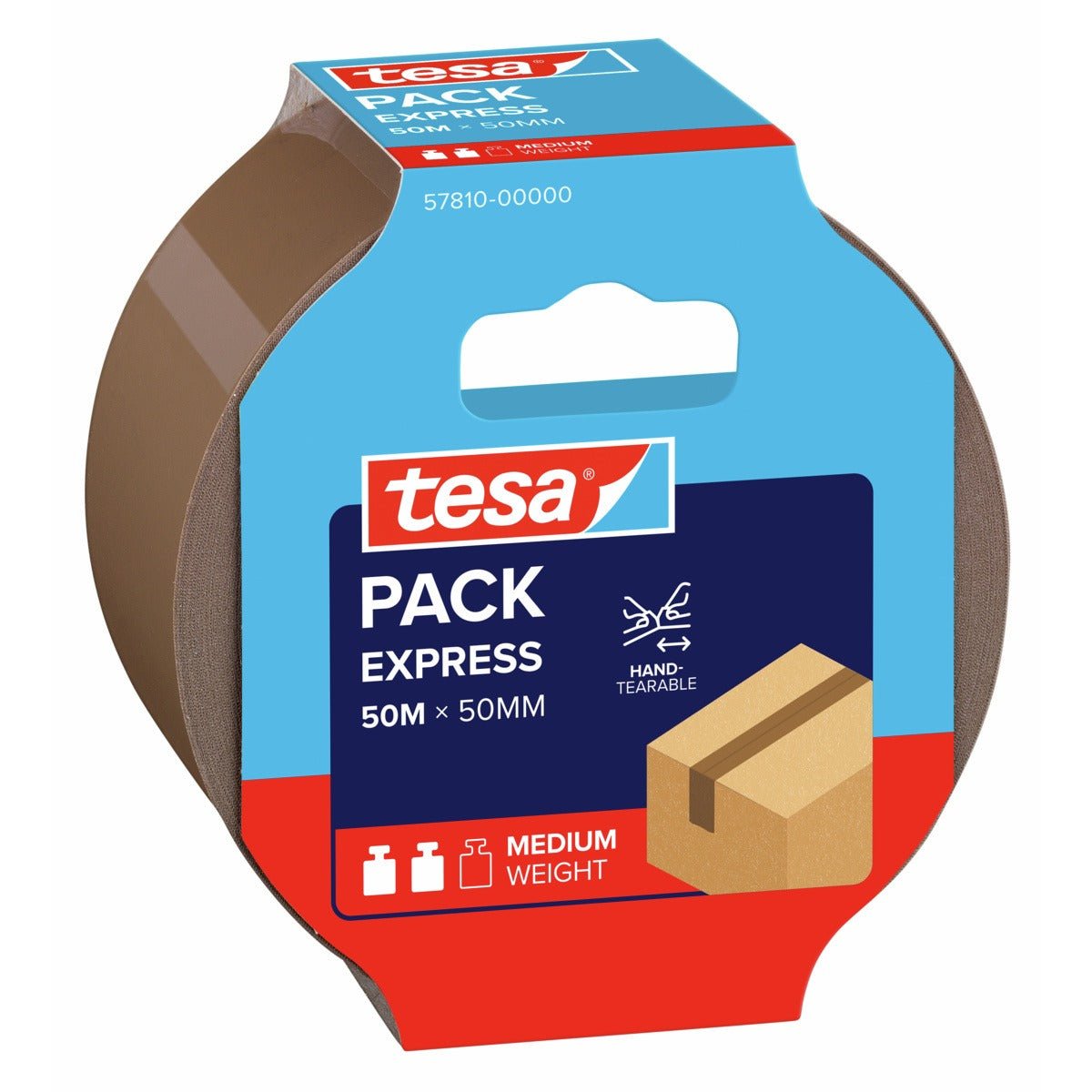 tesapack express PP, 50 m x 50 mm, brown