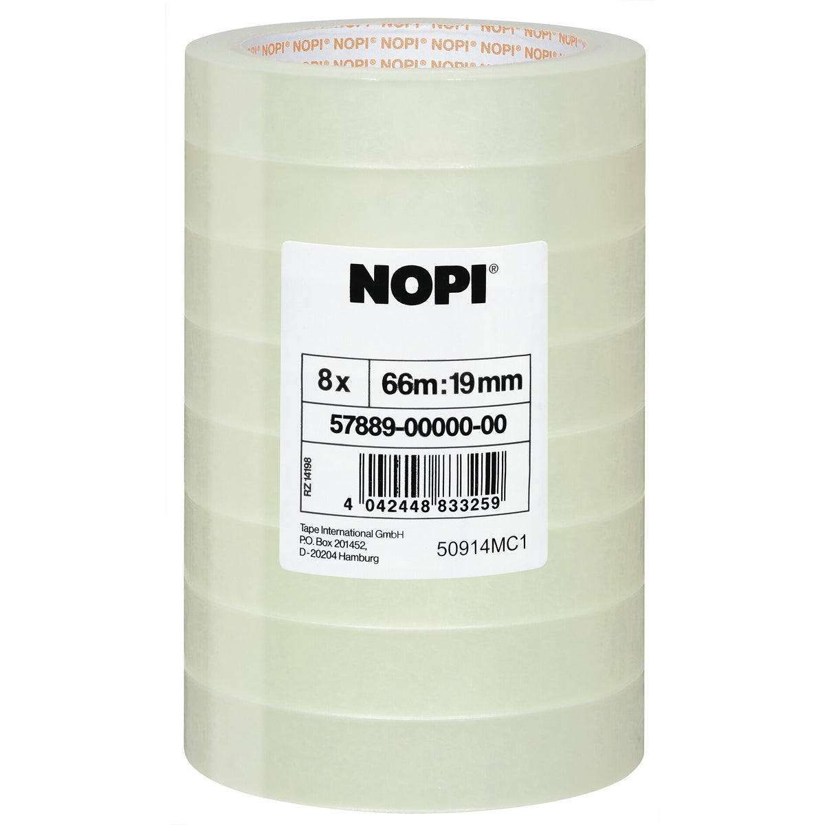 tesa NOPI Transparent Adhesive Film, 66 m x 19 mm