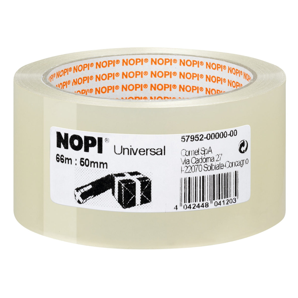 tesa NOPI Packaging Tape, 66 m x 50 mm, Universal, Transparent