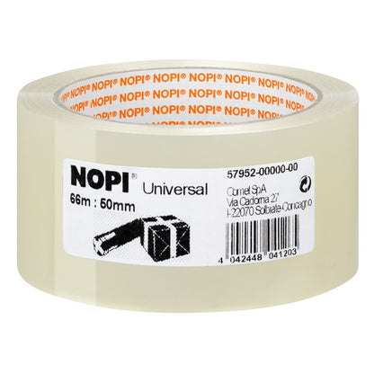tesa NOPI Packaging Tape, 66 m x 50 mm, Universal, Transparent