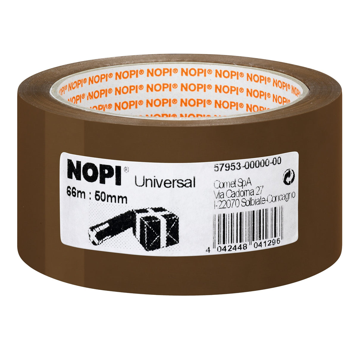 tesa NOPI Packaging Tape, 66 m x 50 mm, Universal Brown