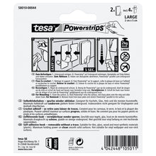 tesa Powerstrips Hooks, Large Classic, White