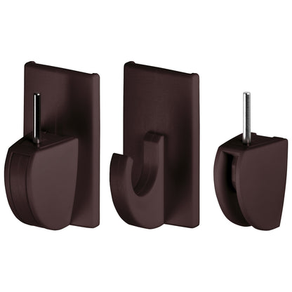 tesa Powerstrips Vario Curtain Hooks, Brown