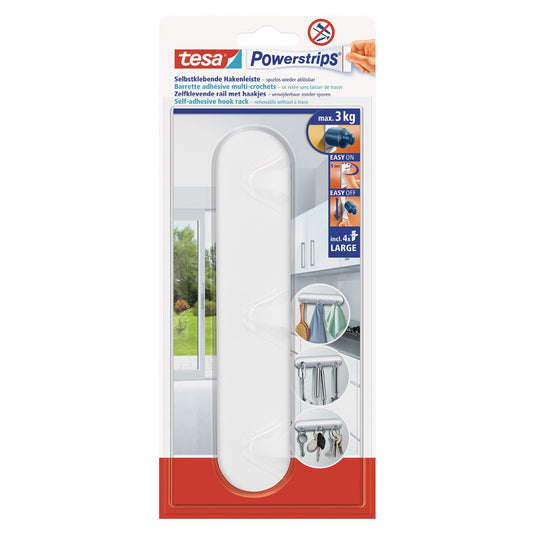 tesa Powerstrips Hook Strip, White