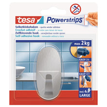 Ganchos tesa Powerstrips L de metal, ovalados, blancos