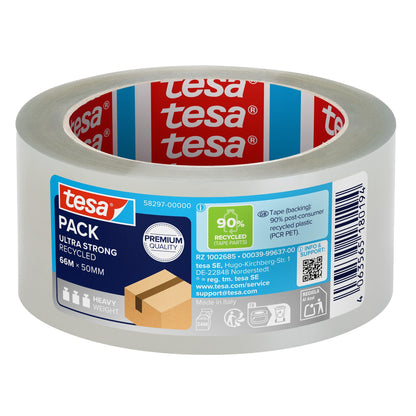 tesapack ULTRA STRONG RECYCLED, 66 m x 50 mm, clear
