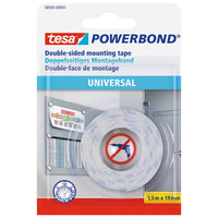 tesa Powerbond Universal Office Mounting Tape, 1.5 m x 19 mm, clear