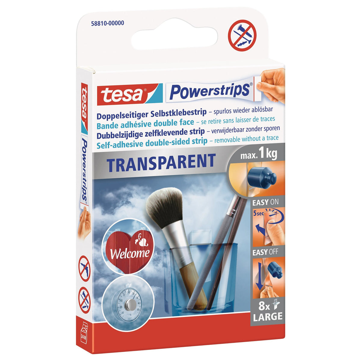 tesa Powerstrips Strips Transparent LARGE