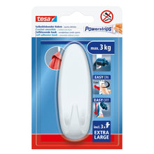 tesa Powerstrips Self-Adhesive Hooks, XL Oval, White
