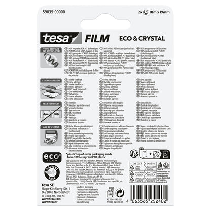 tesafilm Eco & Crystal, clear, in a blister pack, 10 m x 19 mm