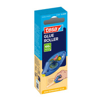 tesa GLUE ROLLER Non-Permanent Disposable, 8.5 m x 8.4 mm, clear, in a hanging folding box
