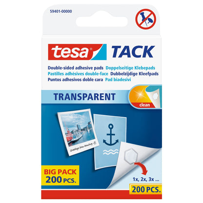 tesa Tack Transparent Adhesive Pads, Transparent Big Pack